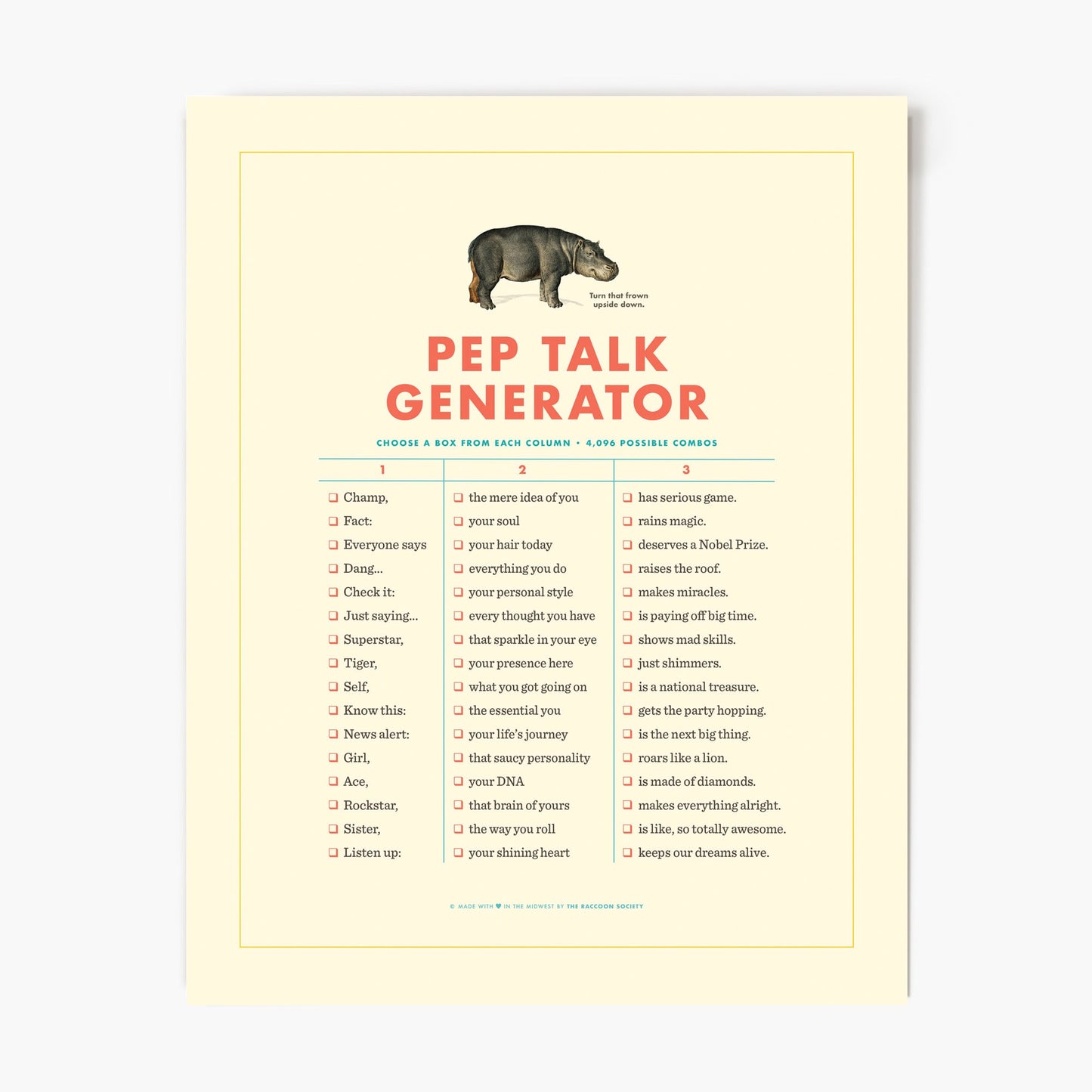 Pep Talk Generator Poster