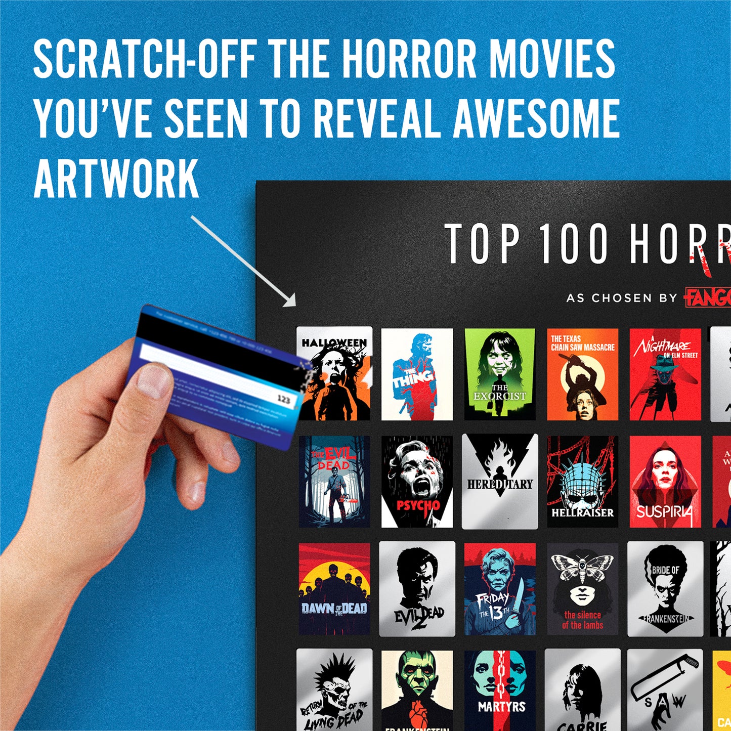 Official Fangoria™ Top 100 Horror Movies Scratch-off Poster