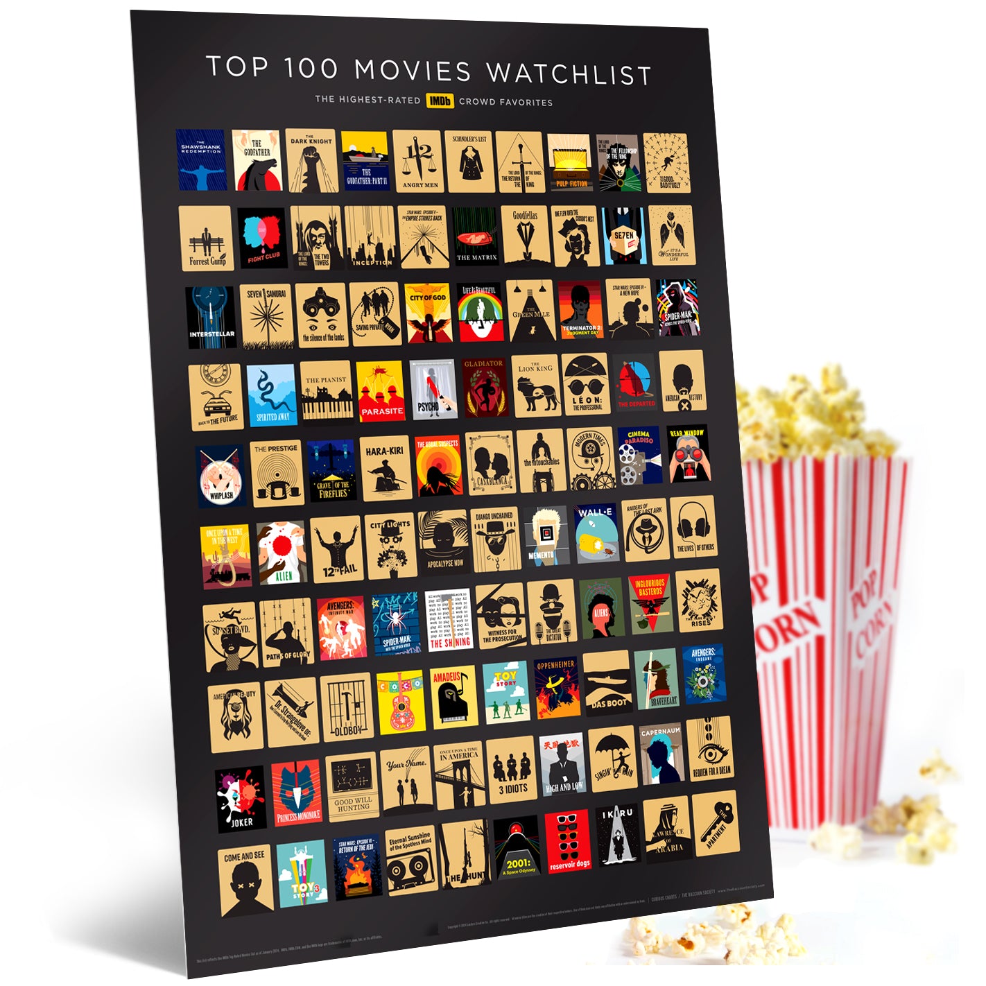 Official IMDb™ Top 100 Movies Scratch-off Poster