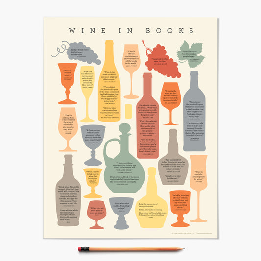 Wine in Books Wall Chart Print
