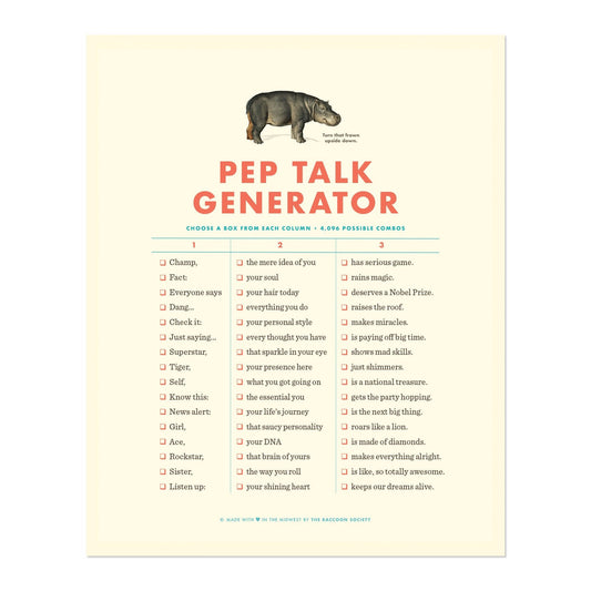 Pep Talk Generator: Art Print